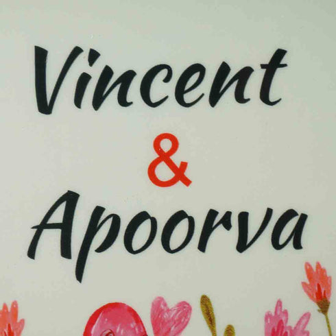 Floral Personalised Couples Wall Hanging - Uncommongifts.in